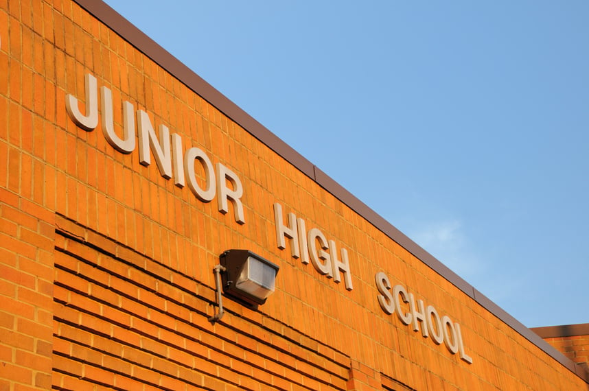 Junior high school sign